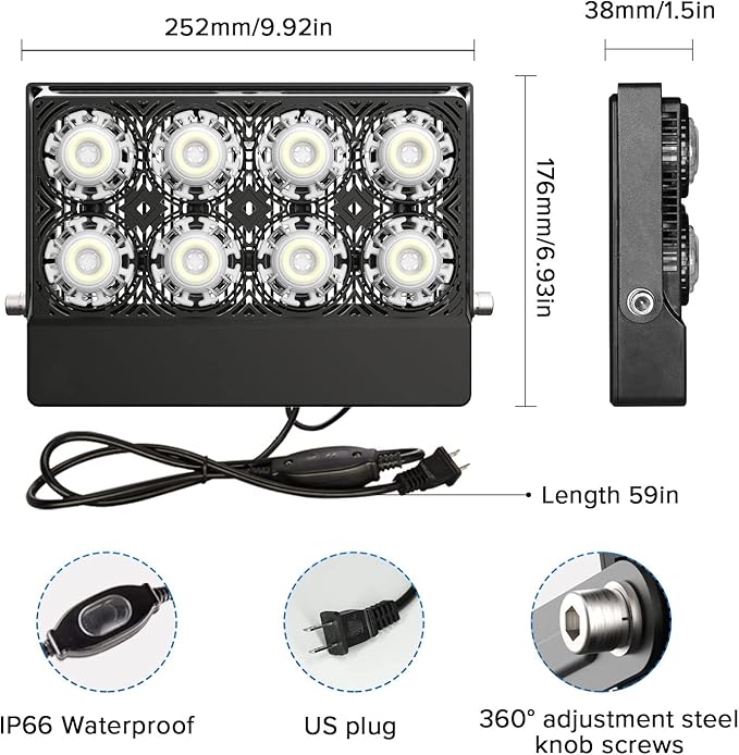 SANSI Outdoor LED Flood Light 350W Equiv. 5000lm Super Bright Security Light LED Work Light 5700K Daylight White IP66 Waterproof Outdoor Lamp Exterior Wall Light for Yard Garage Porch 90-264V