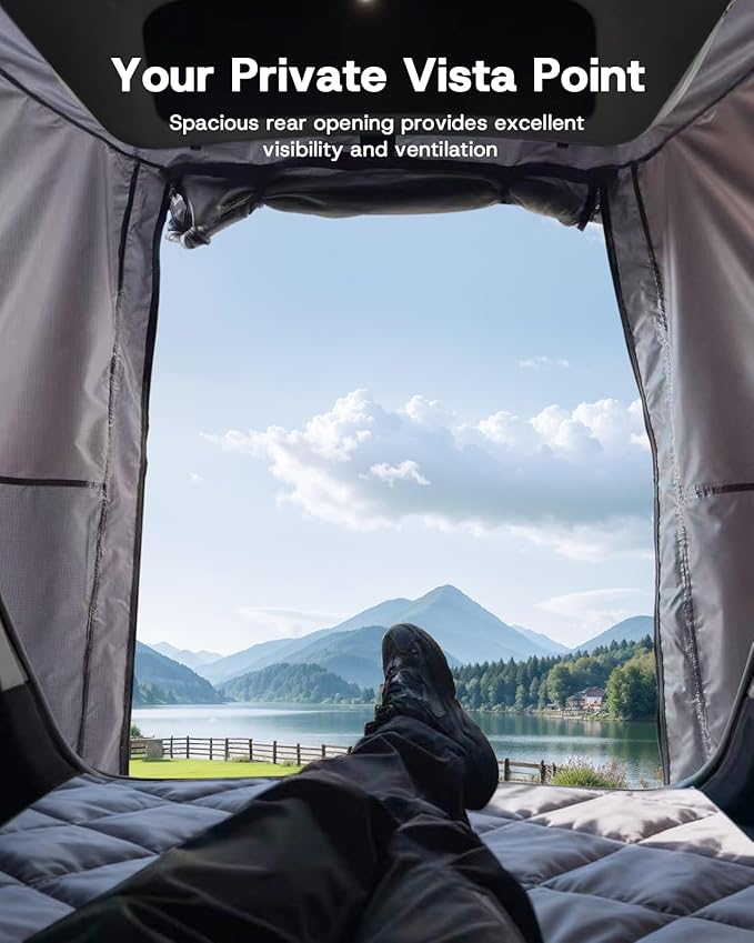 Tailgate Camping Tent for Tesla Model Y 2020-2024 Accessories [UPF50+ &amp Waterproof PU 3000mm] 420D Oxford Fabric Car Tailgate Shade Awning with Screen Net Suitable for 2-4 Person - Grey