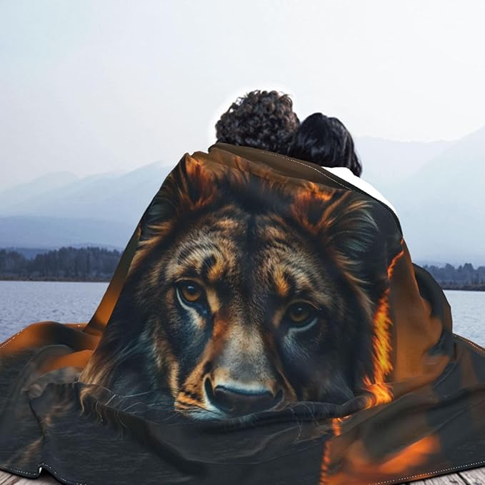 King of The Forest Soft Fleece Blanket 60 * 50 inch Soft Sofa Blanket Suitable for Sofa Camping Travel Night Cover Blanket