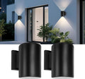 pearlstar 2 Pack Solar Wall Lights OutdoorSolar Sconce Lights Up and Down Lighting Solar Fence LightsIP65 Waterproof Exterior Light for Yard Backyard Garage Porch Patio Door