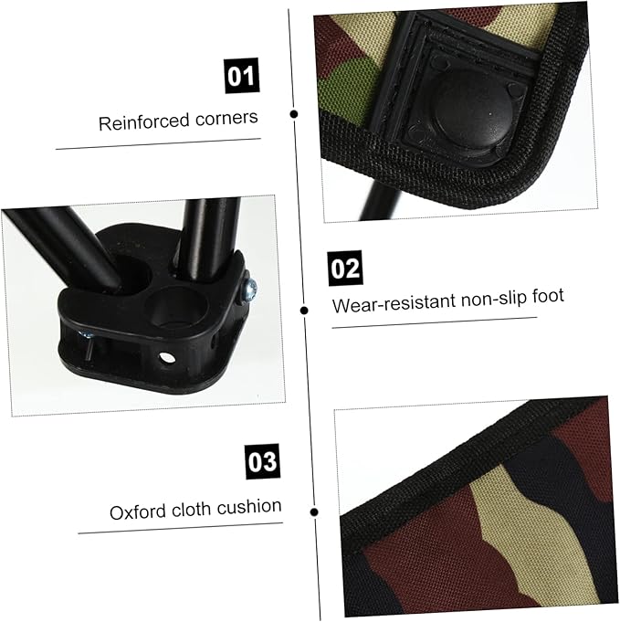 Portable Folding Fishing Stool Outdoor Camping Chair Waterproof Fabric Lightweight Design and Carry Handle for Fishing Hiking and Picnic