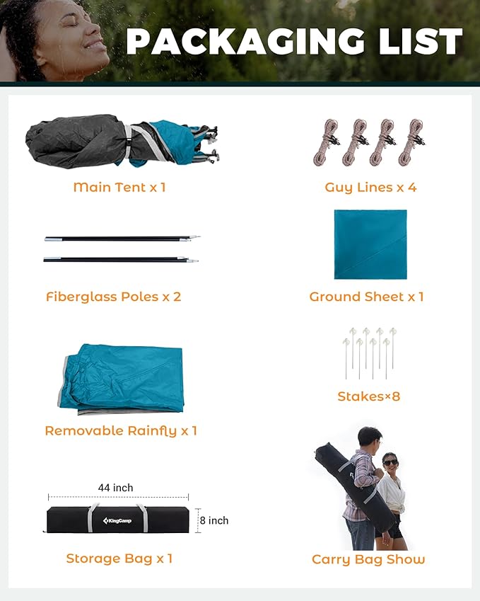 KingCamp Instant Shower Tent Portable Superior Stable Privacy Shelter 2 Large Rooms Outdoor Toilet Tent with Floor for Beach Camping &amp Hiking Setup in Under 60s