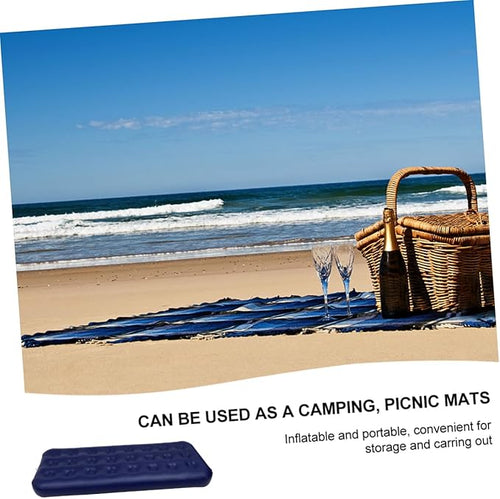 1Pc Mattress Single Inflatable Sleeping Mat for Camping Travel and Outdoor Use Comfortable Flocking Design Compact Easy to Carry for Sleepovers