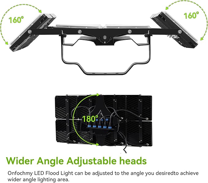 LED Flood Light Outdoor 800W 100000lm Outdoor Lighting with 330° Lighting Angle 6000K 8 Adjustable Heads IP66 Waterproof LED Exterior Security Area Lights for StreetYard Stadium Parking Lot