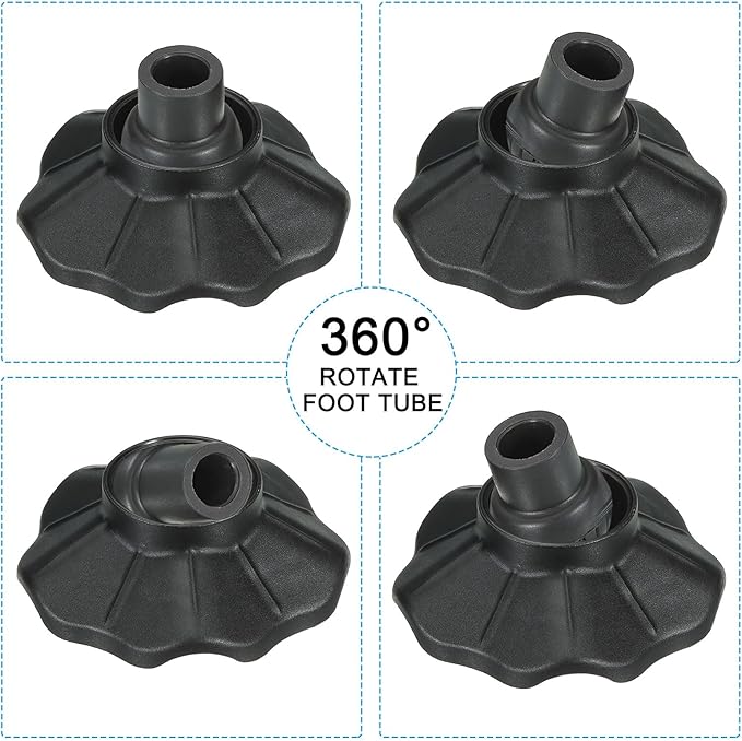 PATIKIL 0.59 Inch Chair Foot Cover 8 Pack Non-Slip Camping Chair Legs Cap Replacement Folding Chair Table Leg Pads Floor Protectors Stability on Rugged Fit for 0.59(15mm) Legs Black