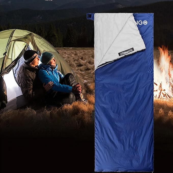 Ultralight Sleeping Bag - Envelope Lightweight Portable Waterproof Comfort with Compression Sack - Great for 3 Season Traveling Camping Hiking
