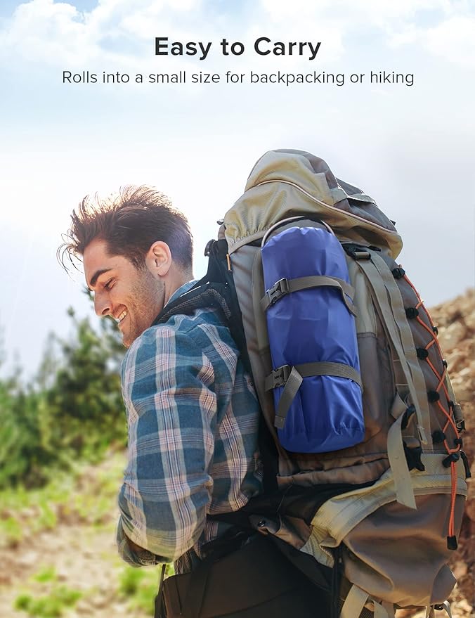 Camping Sleeping Pad for Hiking Traveling Gray Blue