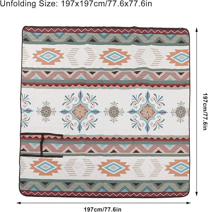 Camping Rug 210D Oxford Cloth Thickened Portable Water Proof Durable Machine Washable Picnic Patio Rugs for Outdoor Camping and Picnics(197x197cm)