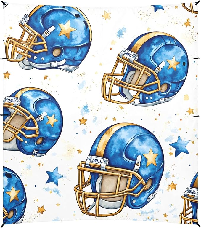 Football Tile Helmet Pattern Camping Sun Shelter Beach Tent Portable Beach Sun Shade Outdoor Canopy for Camping Trips Fishing Picnic