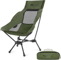 MOON LENCE High Back Folding Camping Chair 330lbs Portable Compact Chair with Wide Seat &amp Ergonomic Back Support (Green)