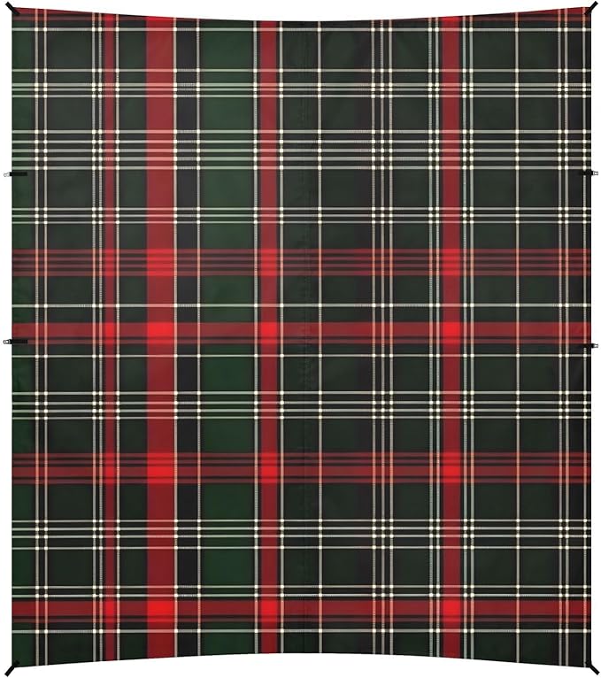 ALAZA Christmas Checked Tartan Beach Tent Sun Shelter UPF50+ Protection Beach Shade Canopy w/ 4 Sandbags for Outdoor Camping Fishing Backyard Fun Picnic 10x9 ft