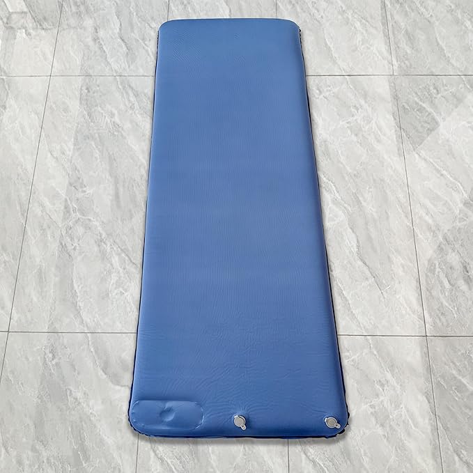 Memory Foam Sleeping Pad 3 Inch Thick Self Inflating Camping Mattress with Pillow Easy Inflate &amp Deflate 9.5 R-Value 4-Season Insulated Mat for Car Tent Travel