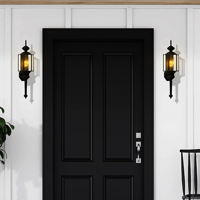 Generation Lighting 1-Light Classico Outdoor Wall Lamp (Black) 8510-12 | Outdoor Lights Make Charming Wall Lamps for Outdoor Decor | Wall Light Fixture Can Use A19 LED Light Bulbs