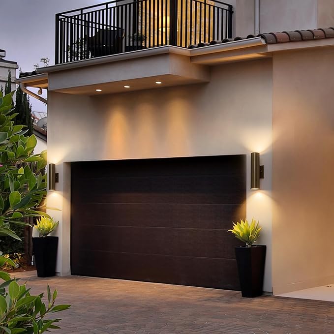 Modern Outdoor Wall Light 11.8 Integrated LED Cylinder Up and Down Outdoor Lights 2-Light Exterior Lighting Fixtures for House Patio Front Porch Garage