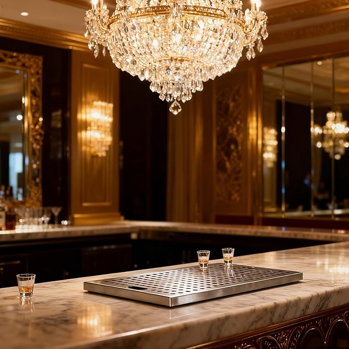 Teas Drainage Plate Metal Beer Towers Drip Pan Stainless Steels Tray Drainage Type Plate for Restaurant Kitchen Metal Tower Pan