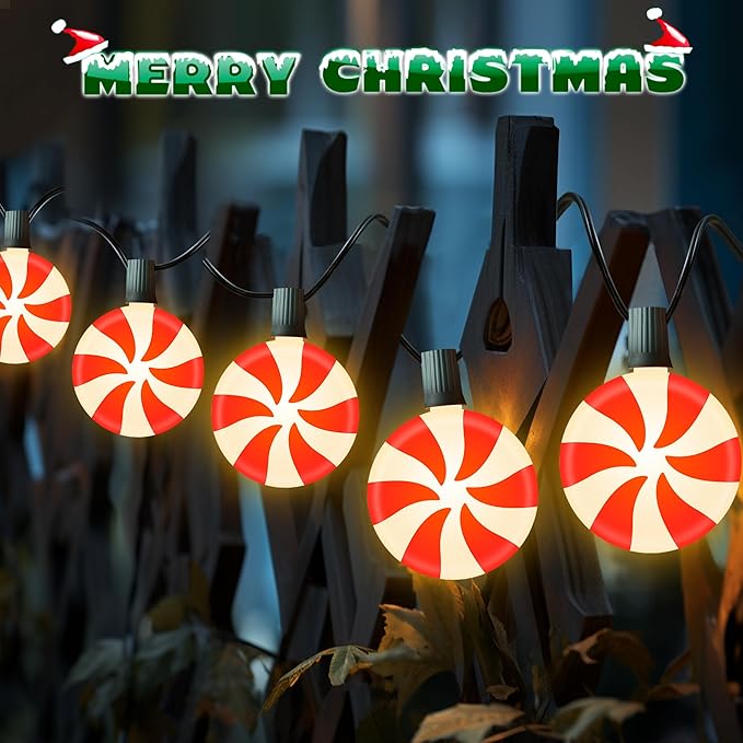 Ultimate Unicorn Christmas Lollipop Pathway Lights for Garden Christmas Decoration Red 10 LED Peppermint String Lights with Stakes for Outdoor Sidewalk Pathway Rooftop Lawn Garden