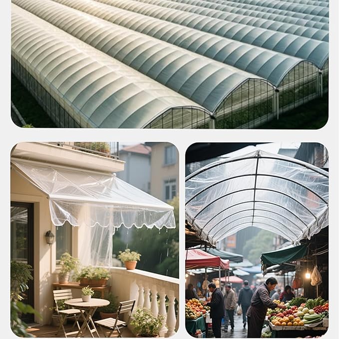 Clear Greenhouse Heavy Duty Tarp Outdoor Transparent Cover Superior Strength for Gardening Farming Nursery Garden(20x20 ft(6x6m))