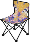 Butterfly Purple Portable Camping Chairs Folding Chair - Durable Oxford Fabric Lightweight Iron Frame Easy Fold Design - Ideal for Outdoor Activities Camping Fishing and Travel