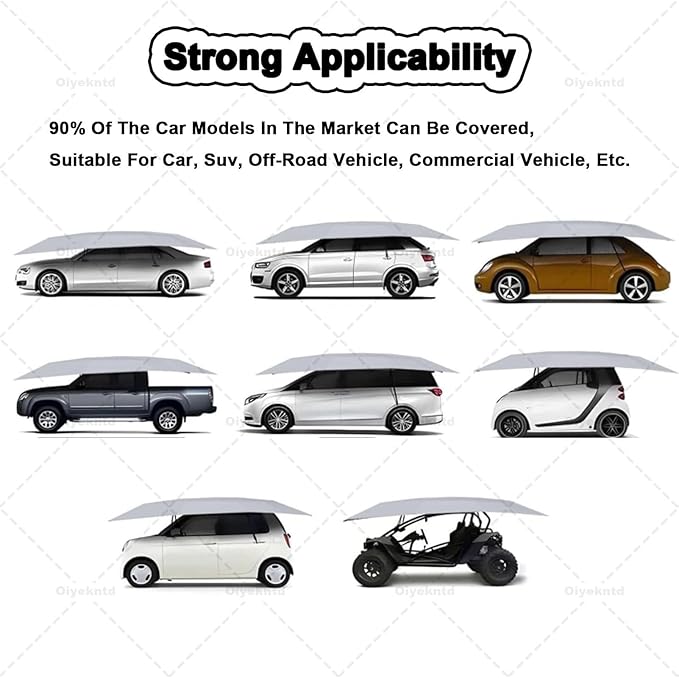 Car Tent Cover Folding Sun Protection Carport Fully Automatic Summer Car Umbrella Cover Tent Movable Carport Canopy with Remote Control for Outdoor Camping Tent Grey-4.6m