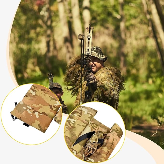 Camo Camping Chair Swing Seat Portable Lightweight Camping Stool on Tree Hammock Seat for Hunting Patio Hiking Backpacking