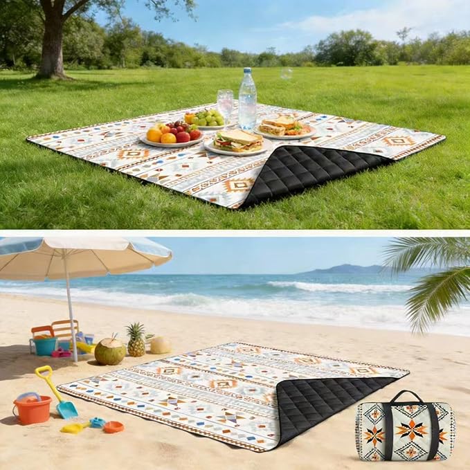 Large 80x80 Waterproof Picnic Mat | Foldable Outdoor Blanket for Beach Park Camping &amp Hiking | Sand &amp Grass Resistant | Perfect for Family Gatherings Travel