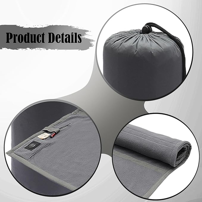 Heated Sleeping Bag Pad Heater Winter with Storage Bag Liner for Sofa Cold Weather Backpacking Outdoor Sport