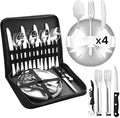 Camping Dishes Set Camping Plates and Utensils with Camp Organizer Camping Dinnerware