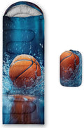 Kids Sleeping Bag for Boys Girls3D Basketball Print-Lightweight Warm Portable Outdoor Indoor-Waterproof Cold Weather Resistant Sleeping Bag for Camping Hiking
