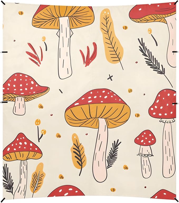 Mushroomcore Cottagecore Magic Fairycore Camping Sun Shelter Beach Tent Portable Beach Sun Shade Outdoor Canopy for Camping Trips Fishing Picnic
