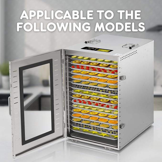 316 16pcs Stainless Steel Commercial Dehydrator Tray 15.7in Food Dehydrator Trays 16 Pack Fruit Dryer Trays BPA-Free Food Dryer Accessories