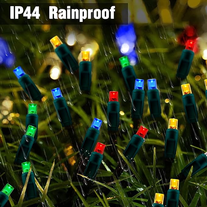 6Ftx4Ft LED Christmas Net Lights Green WireConnectable UL Certified Waterptoof Net Lights for Bushes Trees Shurb Garden Outdoor Christmas Decorations (Multi)