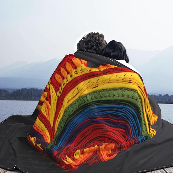 Love Flag Soft Fleece Blanket 60 * 50 inch Soft Sofa Blanket Suitable for Sofa Camping Travel Night Cover Blanket