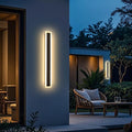 Long Outdoor Wall Lights 1 Pack 31.5 inch LED 3000K Linear Outside Lighting Linear Outdoor Wall Sconce IP65 Waterproof Black Exterior Lights for Garden Garage Front Door Yard