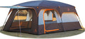 KTT Extra Large Tent 10-12-14 Person(Style-B)Family Cabin Tents2 Rooms3 Doors and 3 Windows with MeshStraight WallWaterproofDouble LayerBig Tent for OutdoorPicnicCampingFamily Gathering