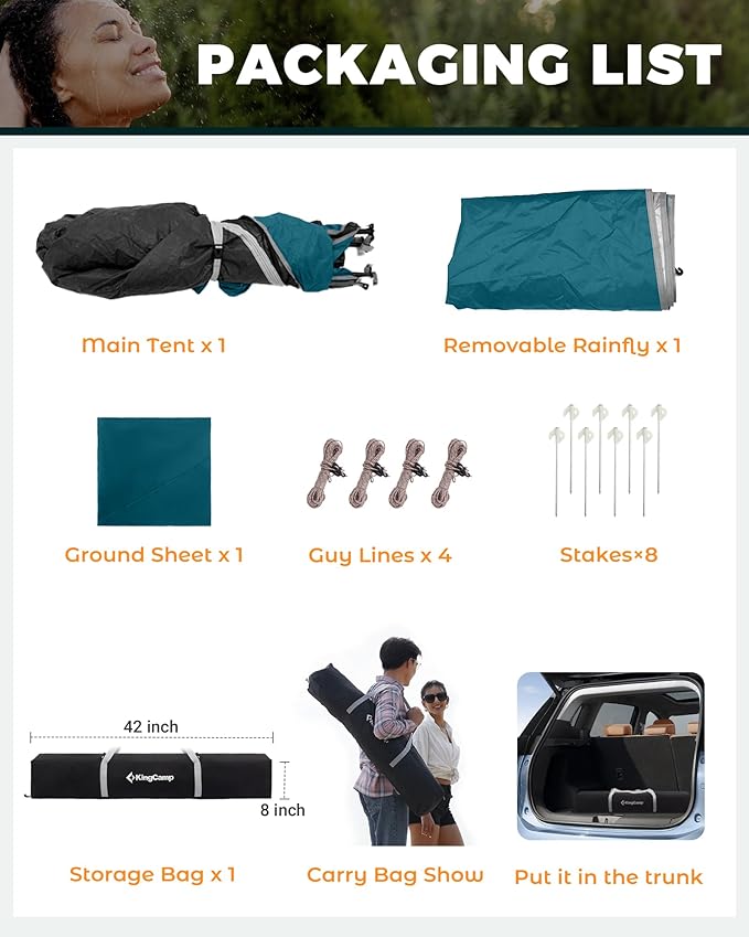KingCamp Instant Shower Tent Portable Superior Stable Privacy Shelter Large Room Outdoor Toilet Tent with Floor for Beach Camping &amp Hiking Setup in Under 60s