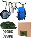 Camping Storage Strap Organizer for Campsite Backyard Garage Cam Buckle Strap with 15 Loops and 10 Carabiners RV Camping Tent Hanging Gear (Camo)