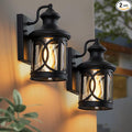 2-Pack Outdoor Wall Lights Porch Lights Waterproof Outdoor Wall Sconce Exterior Light Fixtures Matte Black with Clear Glass Shade for House Garage Patio Front Door Balcony