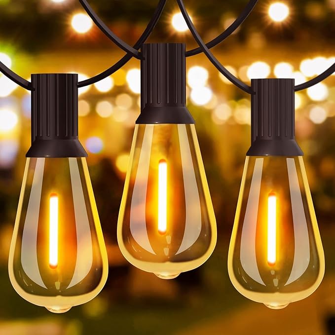 GLUROO 60FT LED Outdoor Patio Lights Waterproof with 30+2 Vintage Bulbs Shatterproof Energy Saving2700K Hanging Edison String Lights Outside for BackyardBistroCampingGazebo