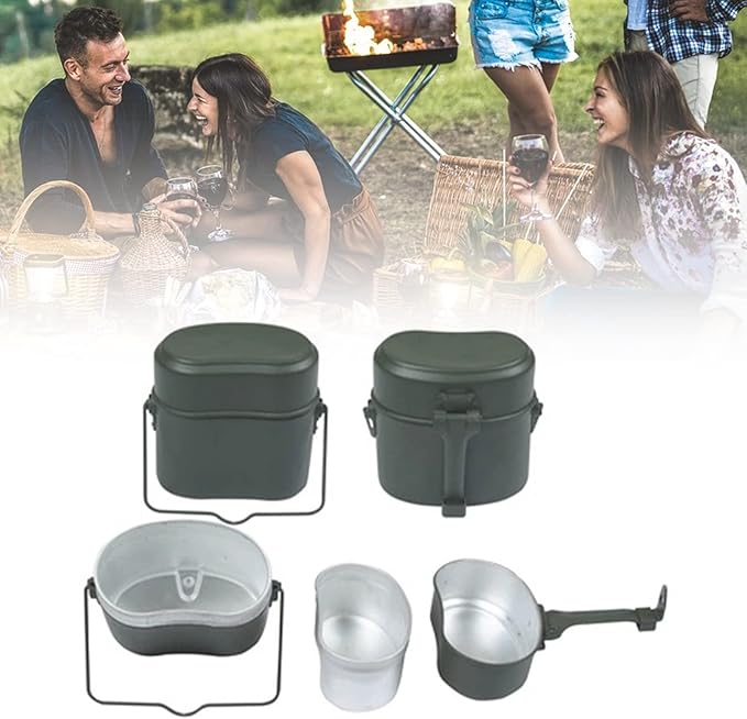 Military Mess Tin Multifunction Proper Size Aluminium Alloy Portable Military Lunch Box for Outdoor Camping