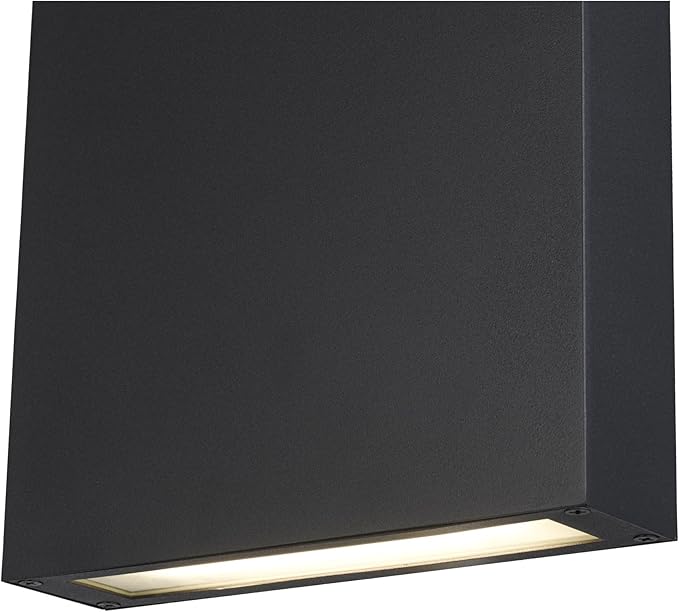TRANS GLOBE LED-51580 BK I Celestia Collection 8 Inch LED 3000K Outdoor Wall Mount - Black Finish with Frosted Glass I Modern Contemporary Fixture I