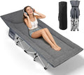 Camping cots for AdultsCots for SleepingCushion and Pillow Camping Tent cotHigh Weight Capacity Compact Storagewith Carry BagIdeal for Outdoor Camping Office useNapping Beach Trips