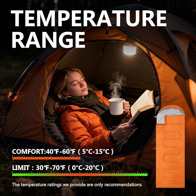 Sleeping Bags Lightweight Camping Sleeping Bag for Adults Kids Hiking Outdoor Travel Cold Weather &amp Warm