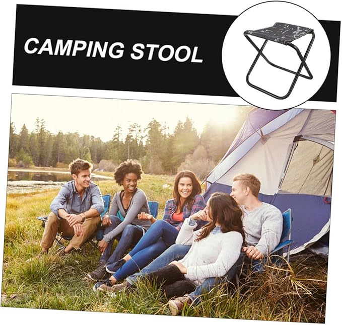 Portable Foldable Camping Stool Large Camouflage Lightweight Bench Portable Folding Chair for Hiking Fishing Outdoor Gardening and Travel