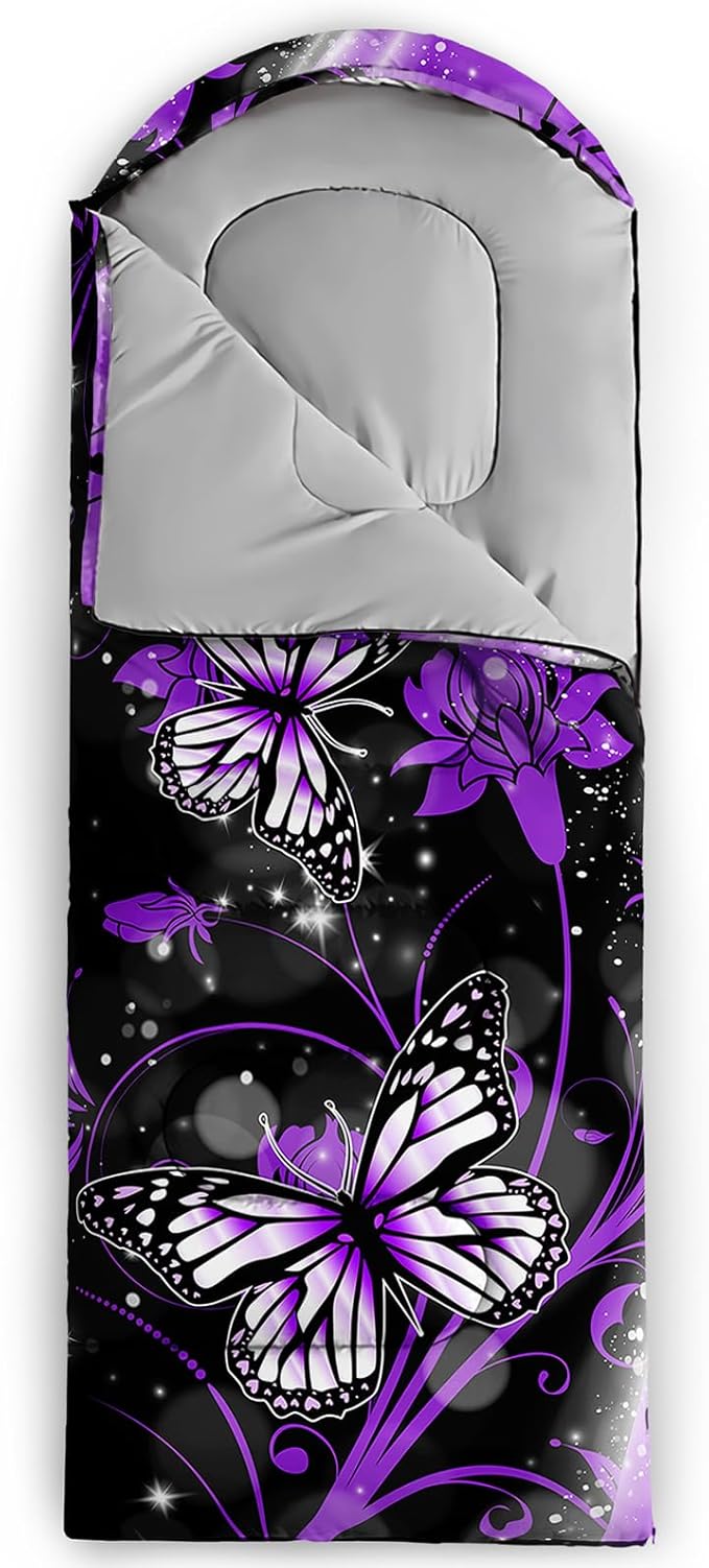 QOOMO Camping Sleeping Bags3 Season Warm &amp Cool WeatherLightweightWaterproof Sleeping Bags for Adults &amp KidsTravelingand OutdoorsCamping Gear Equipment