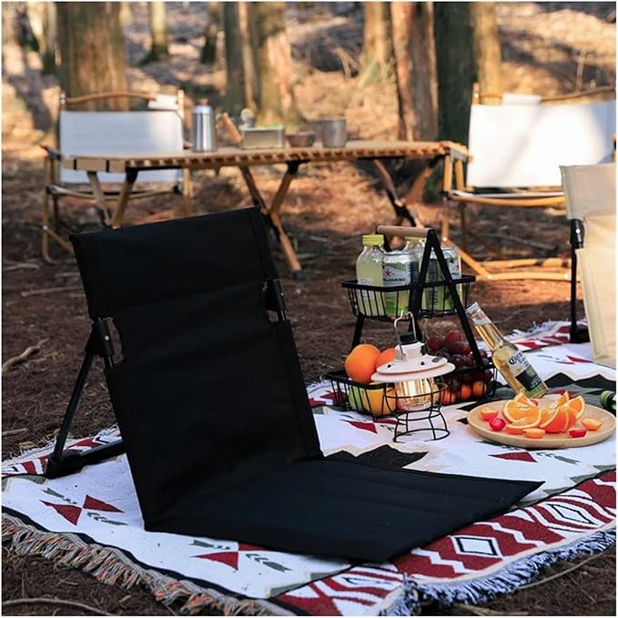Outdoor Camping Folding Chair Backrest Beach Portable Cushion Chair Tent re Balcony Park Lawn Picnic Seat Fishing