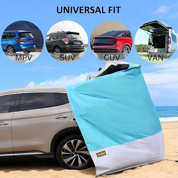 Hatchback Cabana with Magnets 30 Second Setup Privacy Car Tent Lightproof Changing Room for SUVs Vans &amp MPVs Turquoise &amp Blue