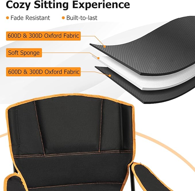 Goplus Reclining Camping Chair with Removable Footrest 2-in-1 Folding Lounge Chair w/Adjustable Backrest Storage Bag &amp Cup HolderPortable Recliner Cozy Lounge Chair for Picnic Fishing (1)