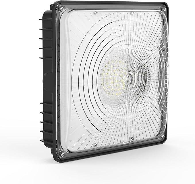LED Canopy Light 70W10x10 Square Gas Station Light with Selectable CCT (5700K/5000K/4500K/4000K/3000K) 1-10V DimmableCanopy Lights for Garage Barn ETC&ampDLC Listed (70W 1Pack)