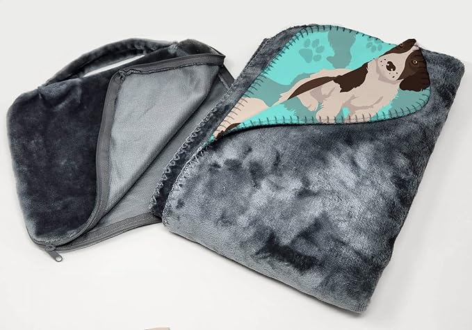 Caroline's Treasures MLM1076TBLT Liver English Springer Spaniel Soft Travel Blanket with Bag Airplane Blanket Indoor Outdoor Camping Blanket for Traveling Picnics Beach Trips Concerts