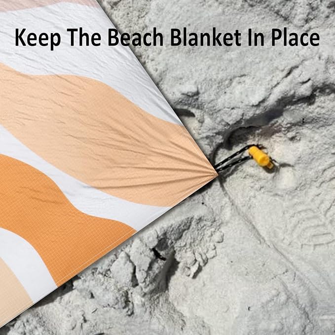 Waterproof Sandproof Beach Blanket 9 Ft X 10 Ft Extra Large Beach Mat for 8 Adults Lightweight Polyester Outdoor Picnic Blanket for Travel Hiking Camping Beach Accessories for Vacation